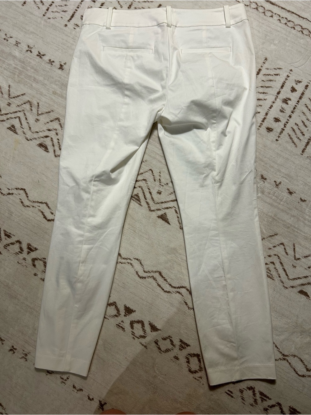Ann Taylor White Side Zip Straight Leg Dress Pants Trousers Size 8 Old Money - Picture 6 of 7